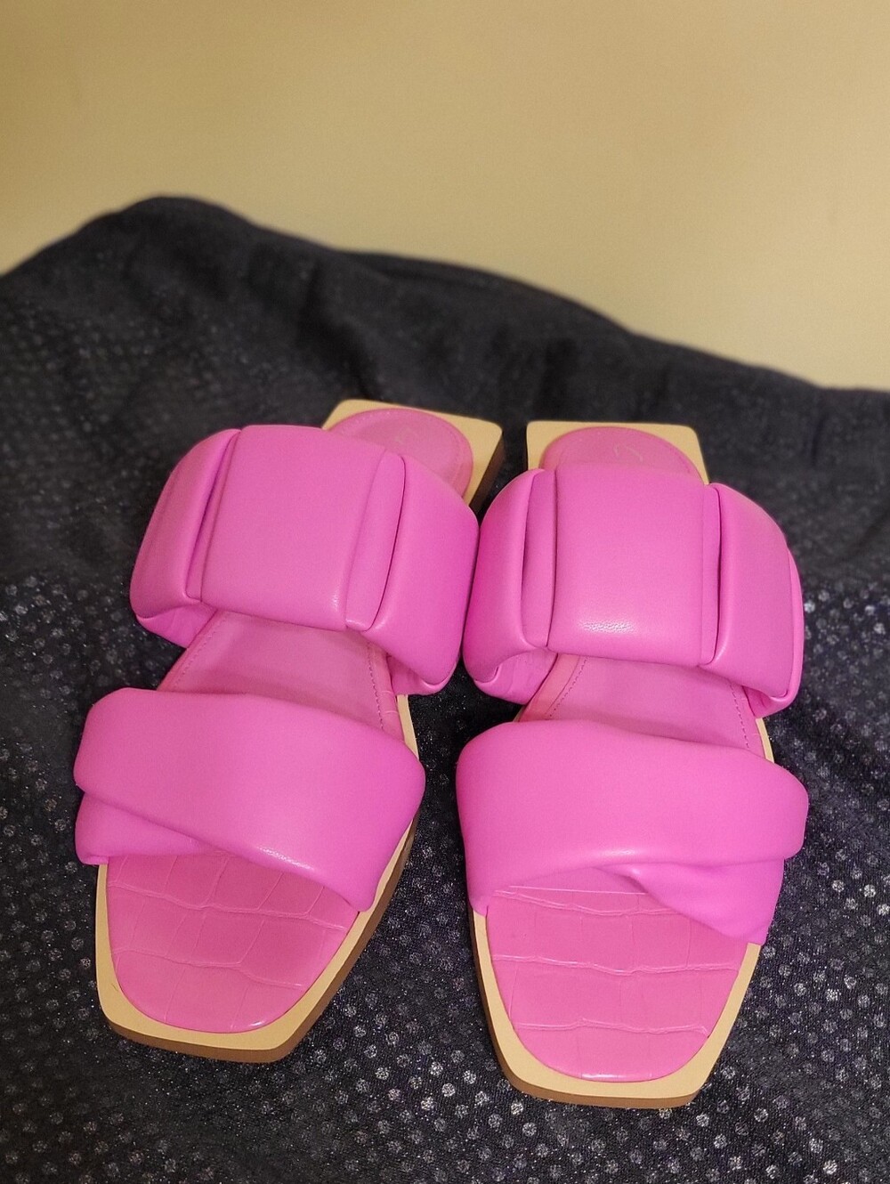 Circus by Sam Edelman Padded Double-Strap Slide Sandals in Bright Pink